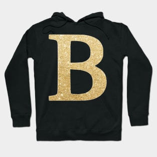 The Letter B Gold Metallic Design Hoodie